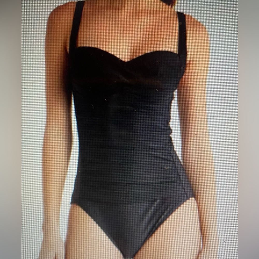 New ! Ruched One-Piece Swimsuit Betsy Johnson Size L